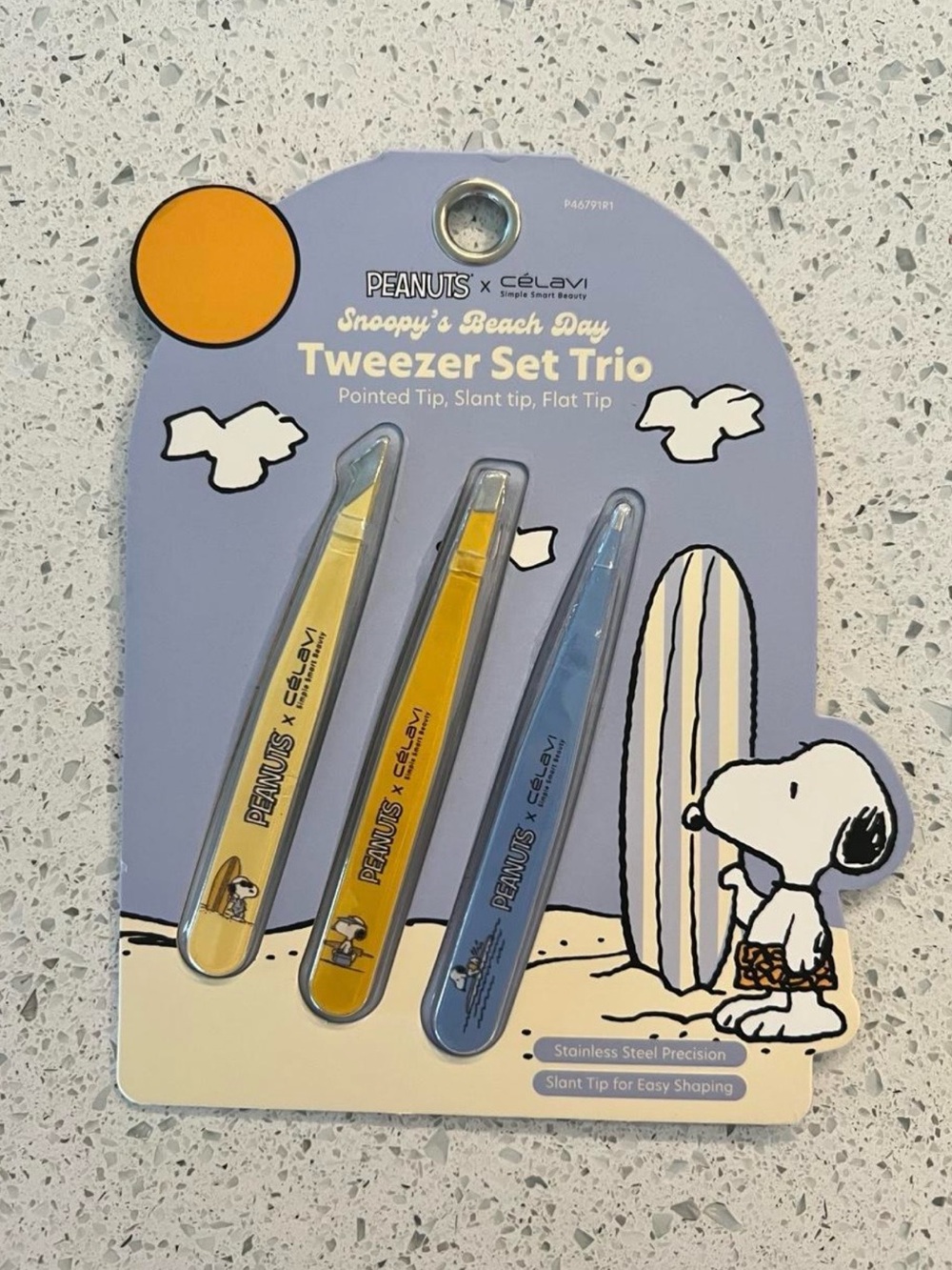 Snoopy’s Beach Day Tweezers Set Trio - Yellow & Blue